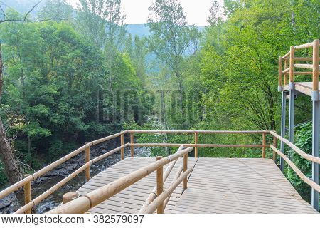 Bridge The Valira Del Orient River In Cami Ral In Summer In Andorra.