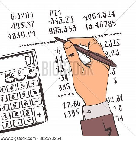 Working With Financial Papers. Accounting Concept. Organization Process, Analytics, Research, Planni