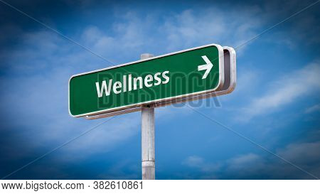Street Sign The Direction Way To Wellness