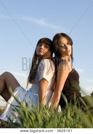 Two Girls On The Grass