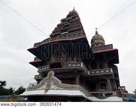 Medan, Sumatra, Indonesia, January 9, 2018: Facade Of The Graha Maria Annai Velangkanni Church. Indo