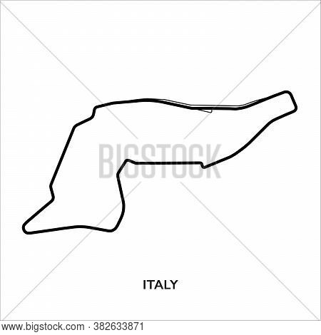 Enzo Circuit, Italy. Motorsport Race Track Vector Map