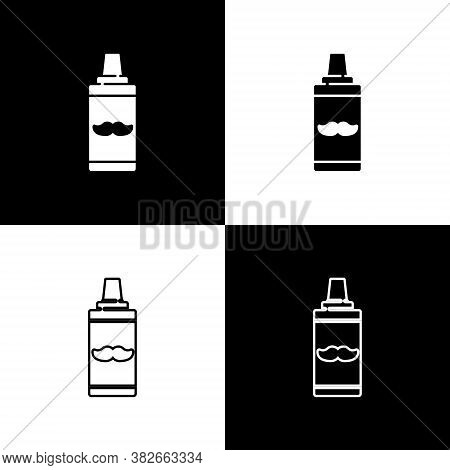 Set Shaving Gel Foam Icon Isolated On Black And White Background. Shaving Cream. Vector Illustration