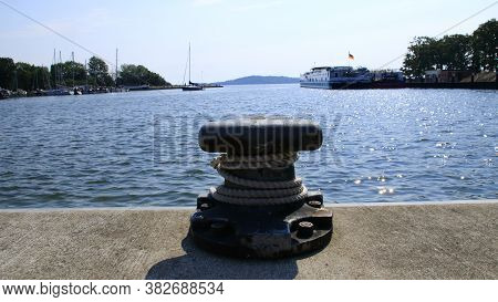 Bollard In The Port Of Lauterbach Mole On The Island Of Ruegen