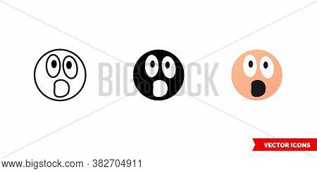 Mind Boggled Emotion Icon Of 3 Types Color, Black And White, Outline. Isolated Vector Sign Symbol.