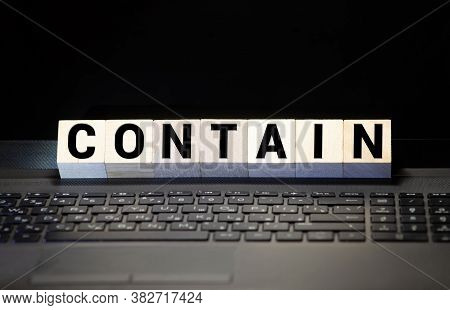 Contain Word Concept On Cubes, Business Concept