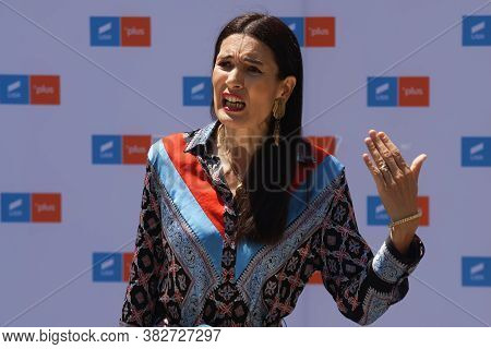 Bucharest, Romania - June 28, 2020: Clotilde Armand, The Candidate Of The Usr Plus Alliance For The 