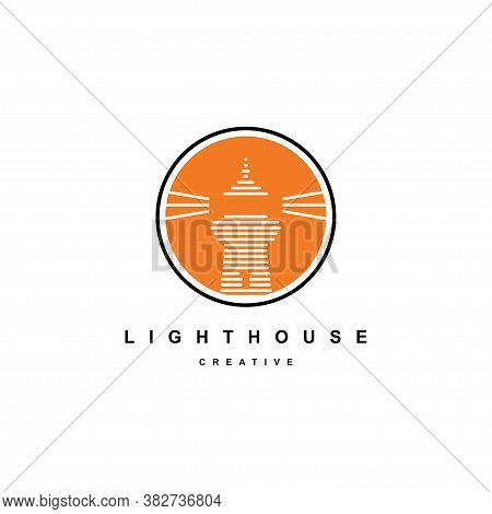 Light House Logo Design Vector Template.creative Light House Icon
