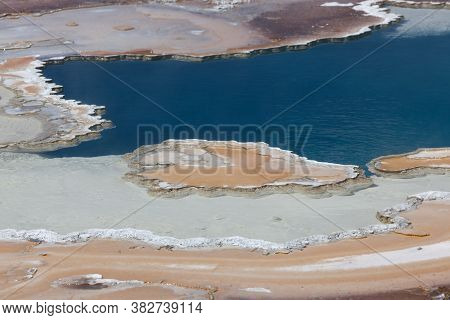 The Bright Blue Thermal Waters Of Doublet Pool With Its Unique Bacteria And Mineral Formations Creat