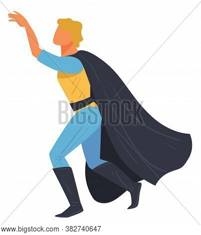 Super Hero Male Character, Superman Wearing Costume Vector