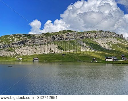 Alpine Peak Bonistock Below The Melchsee And Tannensee Lakes And In The Uri Alps Mountain Massif, Me