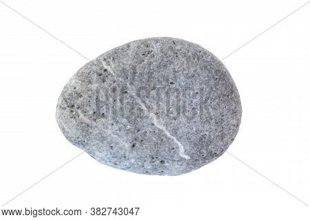 Isolated Peble Stone Cut Out On White Background In Extreme Resolution And Macro Detail