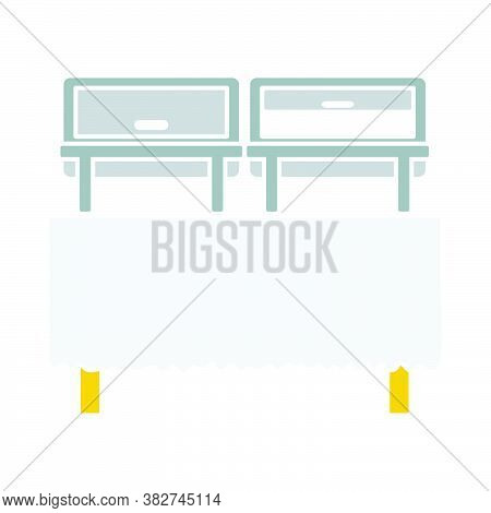 Chafing Dish Icon. Flat Color Design. Vector Illustration.