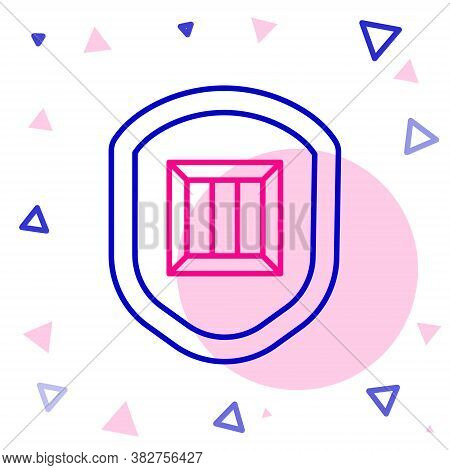Line Delivery Security With Shield Icon Isolated On White Background. Delivery Insurance. Insured Ca