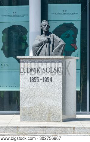 Tarnow, Poland - June 13, 2020: Bust Of Ludwik Solski.