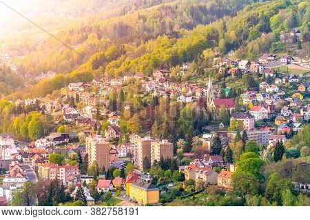 Sumburk - Part Of Tanvald Town In Jizera Mountais, Czech Republic.