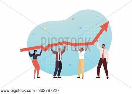 Profit Growth, Team, Collaboration, Partnership Coworking Business Concept. Dinamic Raising Profit, 