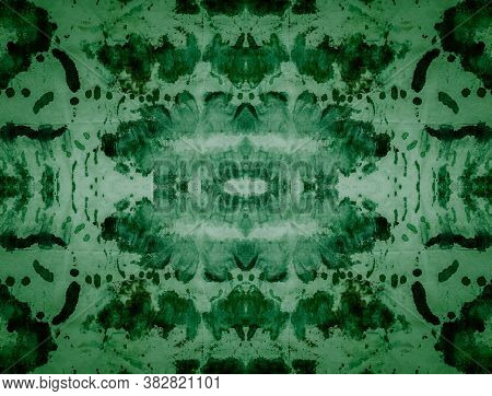 Emerald Watercolor Bohemian Pattern. Mint Ikat Design. Olive Mosaic Grunge Texture. Seafoam Watercol