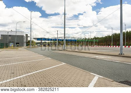 Tarnawa Rzepinska, Poland August 28, 2020. Tarnawa Toll Collection Point, For Driving On The A2 Moto