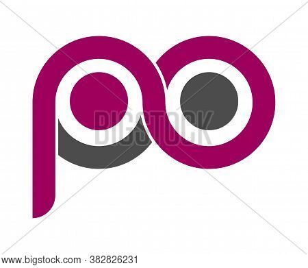 Stylized Lowercase Letters P And O Are Linked By A Single Line For A Logo, Monogram, Or Monogram. Ve