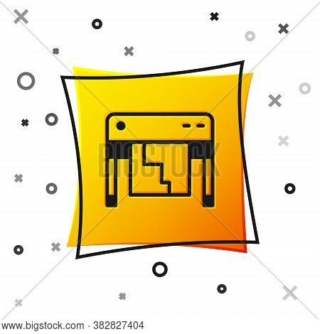 Black Plotter Icon Isolated On White Background. Large Format Multifunction Printer. Polygraphy, Pri