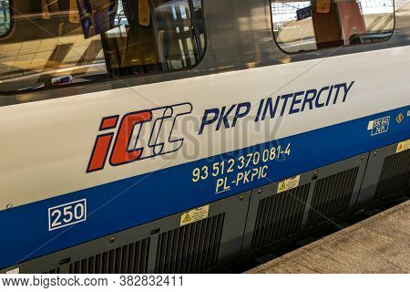 Krakow, Poland - 08/08/2020 -train Of The Pkp Intercity Line In Krakow