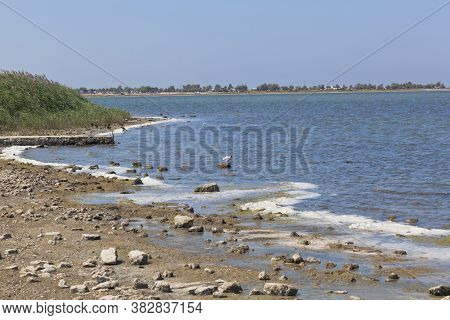 Lake Liman Within The Boundaries Of The Village Of Olenevka, Black Sea Region, Crimea, Russia