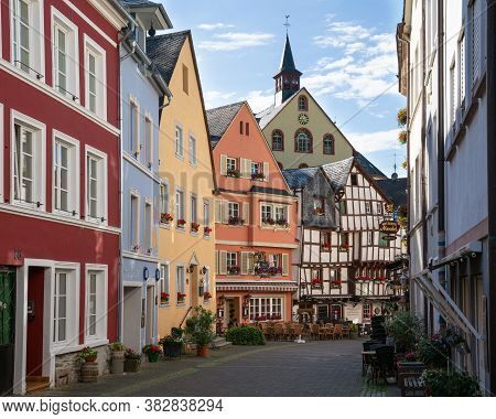 Bernkastel, Germany - June 18, 2020: Old Buildings In The Historic City Center Of Bernkastel On June