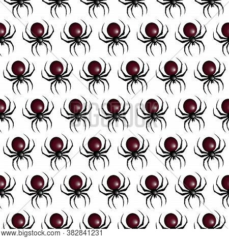 Halloween Spider Pattern. Seamless Spiders Background. Halloween Pattern.