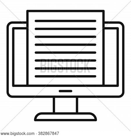 Computer Summary Icon. Outline Computer Summary Vector Icon For Web Design Isolated On White Backgro