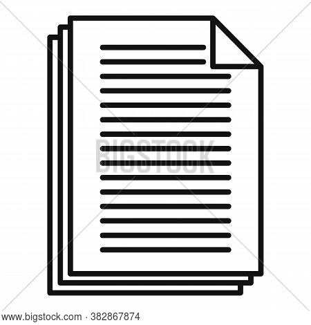 Summary Papers Icon. Outline Summary Papers Vector Icon For Web Design Isolated On White Background