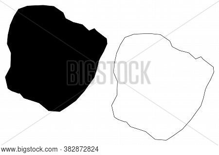 Bouake City (ivory Coast, Republic Of Cote D'ivoire, Vallee Du Bandama District) Map Vector Illustra