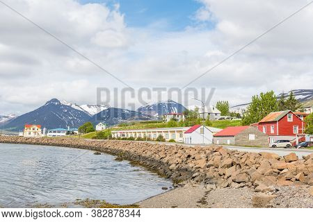 Coastline Of Town Of Reydarfjordur In East Iceland