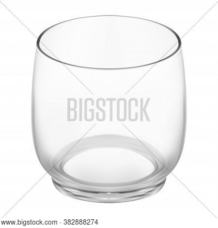 Drink Glass Realistic Vector Mockup. Bar Coctail, Water, Gin Or Vodka Mug. Alcohol Beverage Cup Shin