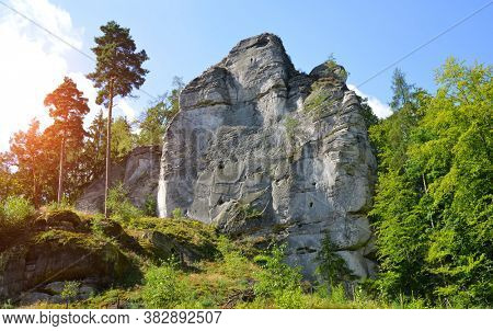 Sandstone rock in Hruba Skala, Bohemian Paradise (Cesky Raj), Czechia.