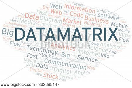 Datamatrix Vector Word Cloud, Made With The Text Only.
