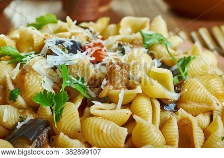 Caponata Pasta - Sweet-sour Eggplant Caponata Makes A Great Sauce For  Conchiglie, Sicilian Dishes