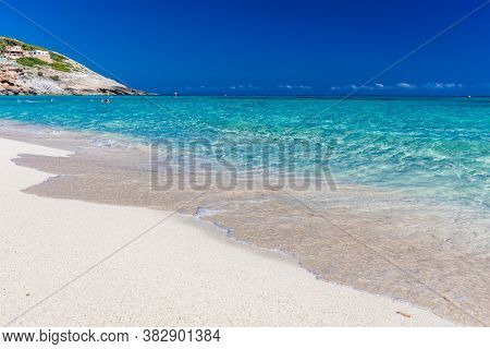 Beautiful sandy beach of Cala Mesquida, Mallorca, Mediterranean Sea, Balearic islands, Spain
