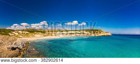 Beautiful sandy beach of Cala Mesquida, Mallorca, Mediterranean Sea, Balearic islands, Spain