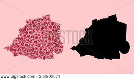 Vector Sars Virus Mosaic And Solid Map Of Vatican. Map Of Vatican Vector Mosaic For Quarantine Campa