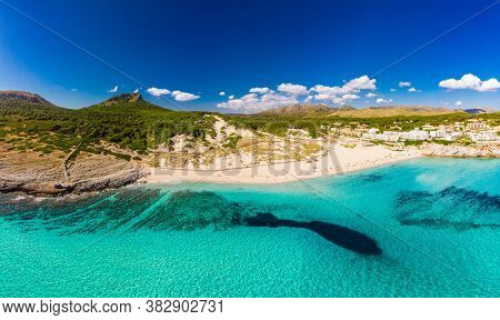 Beautiful sandy beach of Cala Mesquida, Mallorca, Mediterranean Sea, Balearic islands, Spain