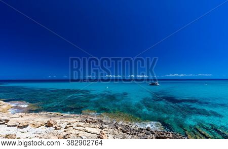 Beautiful sandy beach of Cala Mesquida, Mallorca, Mediterranean Sea, Balearic islands, Spain