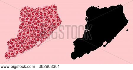 Vector Pandemic Virus Mosaic And Solid Map Of Staten Island. Map Of Staten Island Vector Mosaic For 