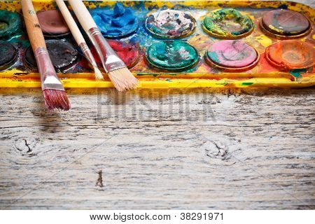 Brugt akvarel Paintbox