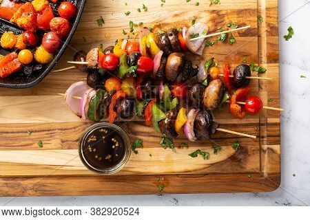 Vegan Vegetable And Mushroom Grilled Cabobs, Healthy Alkaline Diet