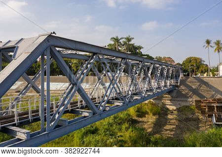 Yunlin, Taiwan - December 11th, 2019: Huwei Steel Bridge at Yunlin, Taiwan