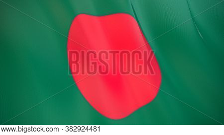 The Waving Flag Of Bangladesh . High Quality 3d Illustration. Perfect For News, Reportage, Events.