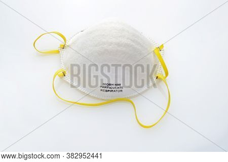 Closeup Niosh N95 Face Mask On White