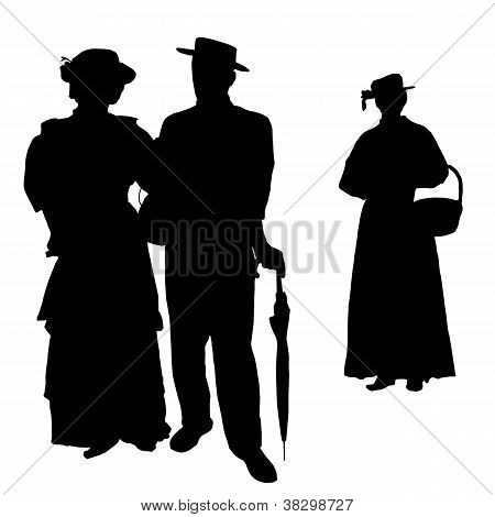 Alte Menschen Silhouetten