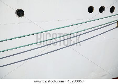 Background Round Window In An Old Boat